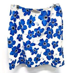 Bianca Nygard White & Blue Floral A-line Skirt